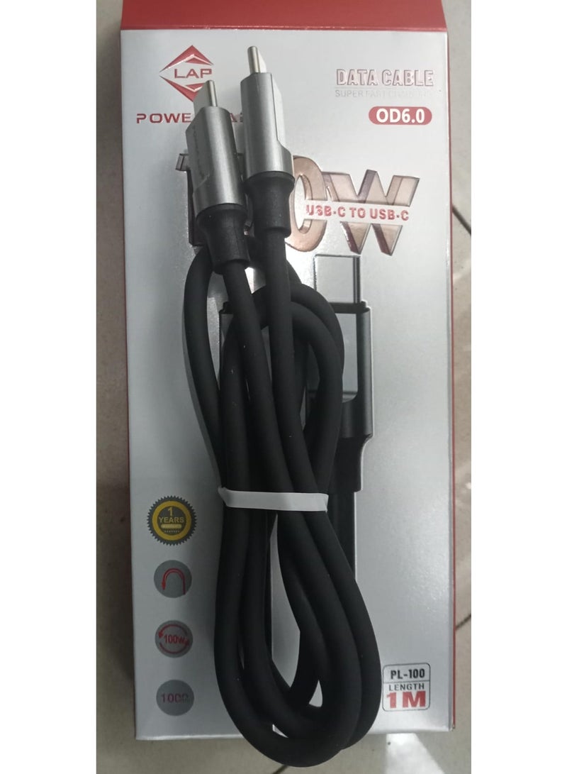 POWER LAP® 100W Super Fast Charging Data Cable – USB-C to USB-C (1 Meter) PL-100 - Image 3